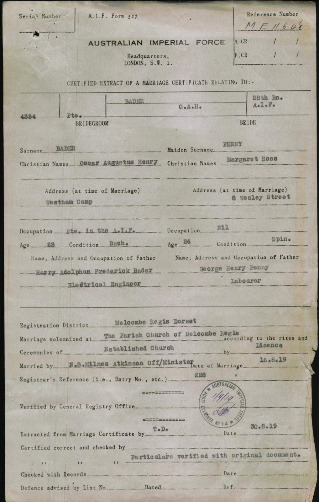 Marriage Certificate